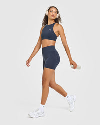 EasyLift™ High Neck Sports Bra | True Blue