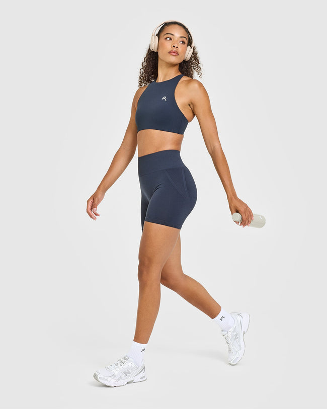EasyLift™ High Neck Sports Bra | True Blue