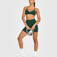 EasyLift™ Ultra Minimal Bralette with White Logo | Racing Green