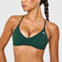 EasyLift™ Ultra Minimal Bralette with White Logo | Racing Green