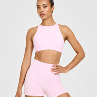 EasyLift™ High Neck Sports Bra | Chalk Pink