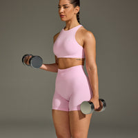 EasyLift™ High Neck Sports Bra | Chalk Pink