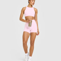 EasyLift™ High Neck Sports Bra | Chalk Pink