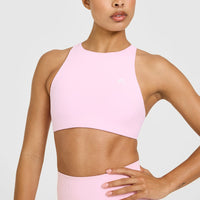 EasyLift™ High Neck Sports Bra | Chalk Pink