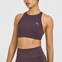 EasyLift™ High Neck Sports Bra | Dark Umber Brown