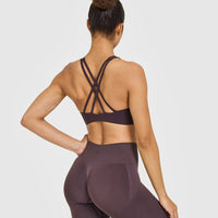 EasyLift™ High Neck Sports Bra | Dark Umber Brown