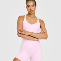 Unified V Neck Cross Back Vest | Chalk Pink