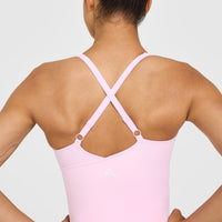Unified V Neck Cross Back Vest | Chalk Pink