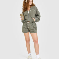 Raw Lounge Oversized Zip Hoodie | Washed Alpine Green