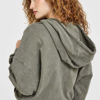 Raw Lounge Oversized Zip Hoodie | Washed Alpine Green
