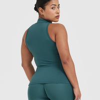 Timeless Half Zip Tank | Marine Teal