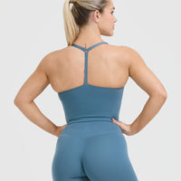 Timeless Square Neck Mid Vest | Moonstone Blue