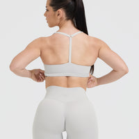 Timeless Square Neck Sports Bra | Light Grey