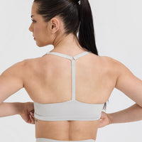 Timeless Square Neck Sports Bra | Light Grey