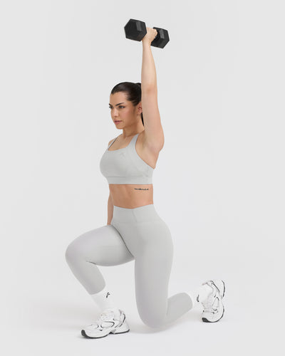 Timeless Wide Strap Sports Bra | Light Grey
