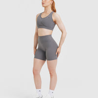 Unified High Waisted Shorts 6" | Ash Grey