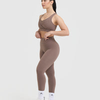 Unified Layered Sports Bra | Cool Brown