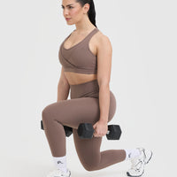 Unified Layered Sports Bra | Cool Brown