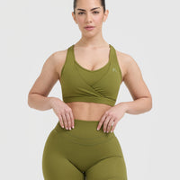 Unified Layered Sports Bra | Olive Green