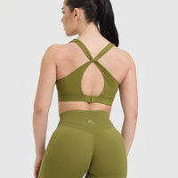Unified Layered Sports Bra | Olive Green