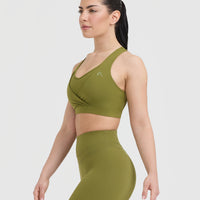 Unified Layered Sports Bra | Olive Green