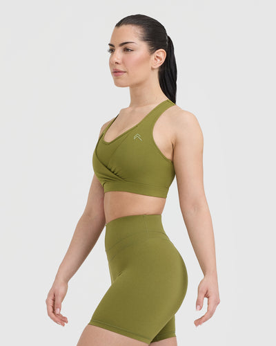 Unified Layered Sports Bra | Olive Green