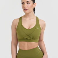 Unified Layered Sports Bra | Olive Green