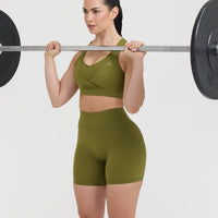 Unified Layered Sports Bra | Olive Green