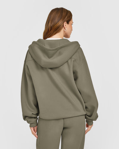 Foundations Zip Through Hoodie | Alpine Green
