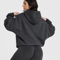 All Day Varsity Oversized Hoodie | Coal