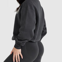 All Day Varsity Oversized Sweatshirt | Coal