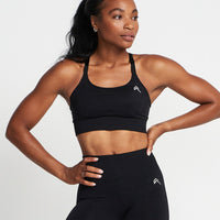 Classic Seamless Sports Bra | Black Marl