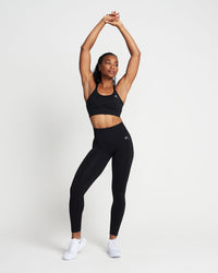 Classic Seamless Sports Bra | Black Marl