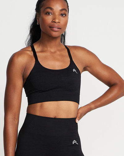Classic Seamless Sports Bra | Black Marl