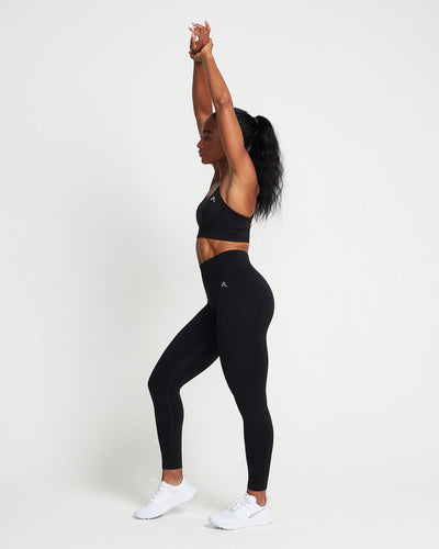 Classic Seamless Sports Bra | Black Marl