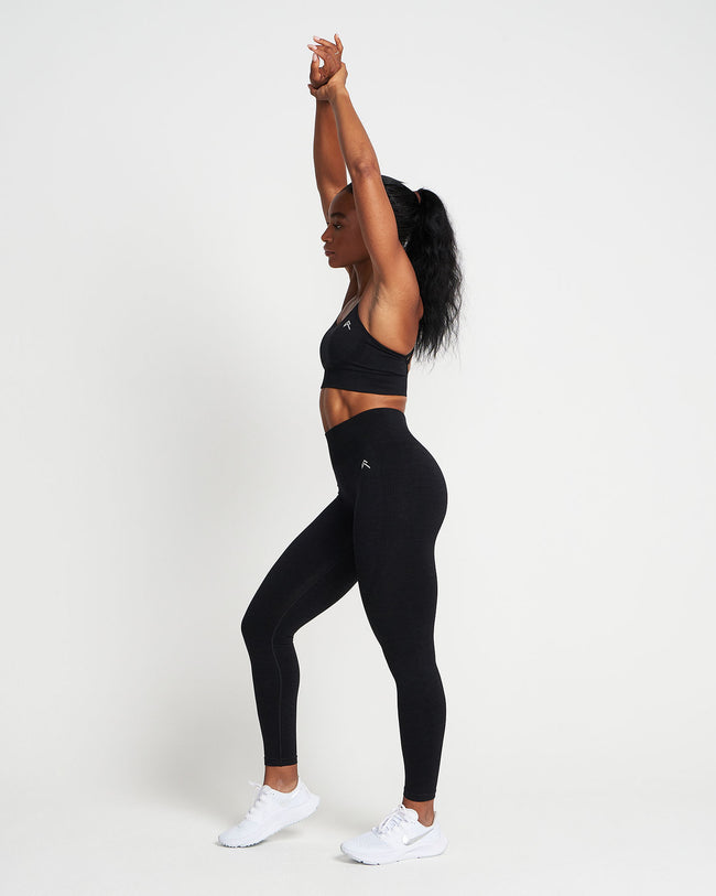 Classic Seamless Sports Bra | Black Marl