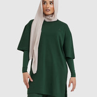 Classic Oversized Longline T-Shirt | Pine Green
