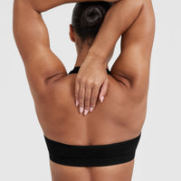 Classic Seamless 2.0 Halter Neck Bralette | Black Marl