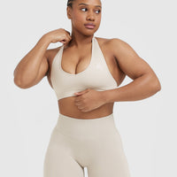 Classic Seamless 2.0 Halter Neck Bralette | Sand Marl