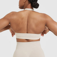Classic Seamless 2.0 Halter Neck Bralette | Sand Marl