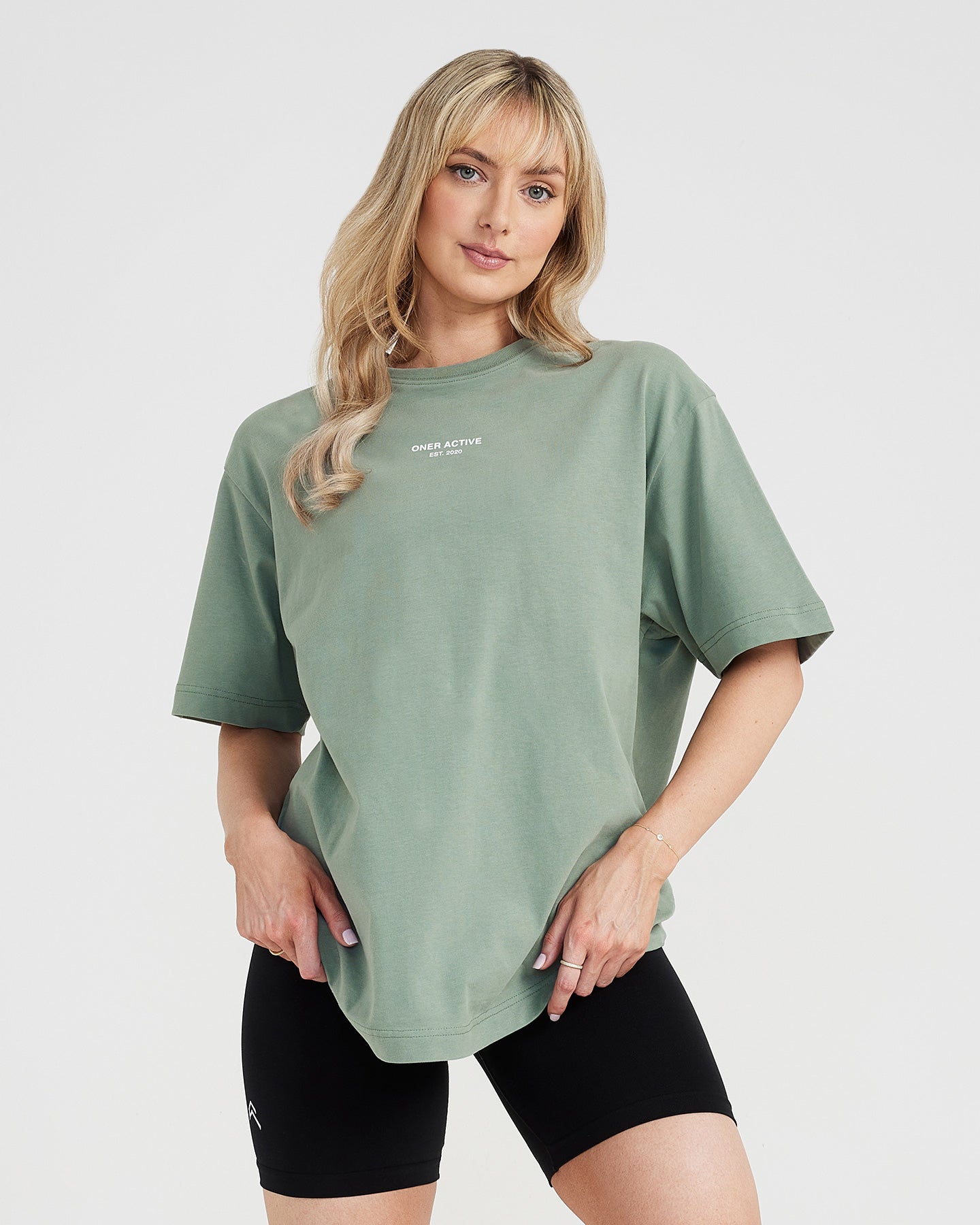 Graphic Oversized Short Sleeve Tee | Washed Sage
