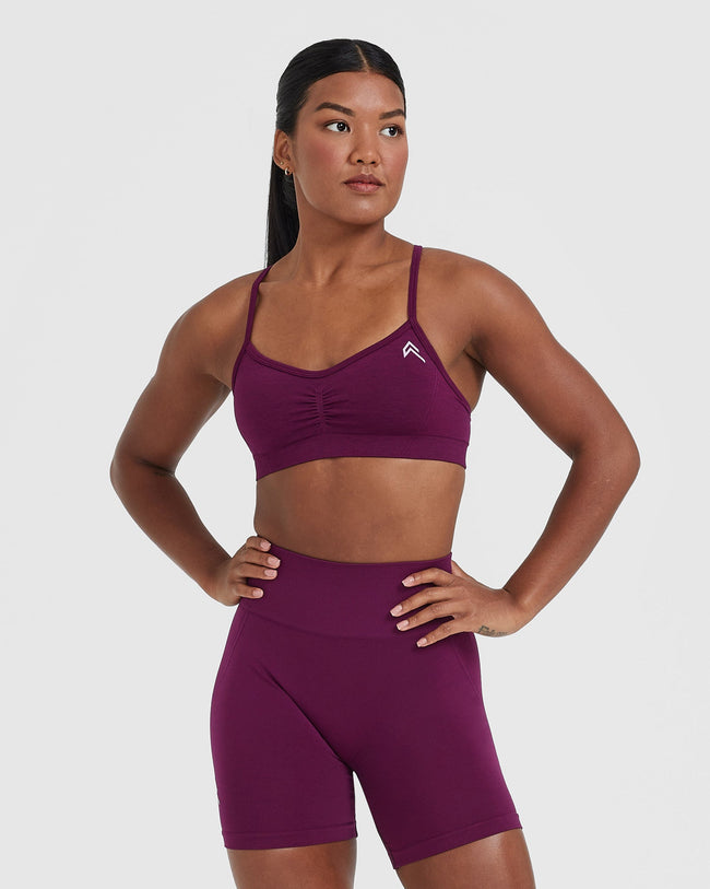 Effortless Strappy Bralette with White Logo | Ripe Fig