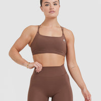 Everyday Cross Over Bralette | Chestnut