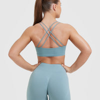 Everyday Cross Over Bralette | Steel Blue