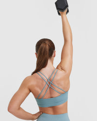 Everyday Cross Over Bralette | Steel Blue