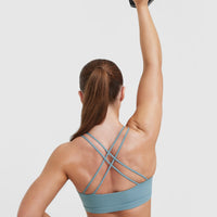 Everyday Cross Over Bralette | Steel Blue