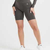 Effortless Seamless Cycling Shorts | Deep Taupe