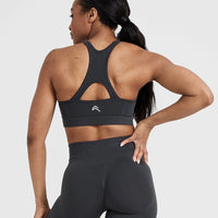 Effortless Seamless High Neck Bralette | Coal