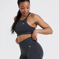 Effortless Seamless High Neck Bralette | Coal