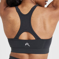Effortless Seamless High Neck Bralette | Coal